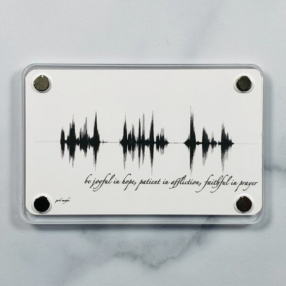 Be Joyful In Hope, Patient In Affliction, Faithful In Prayer Soundwave Magnet - Picture 1 of 3